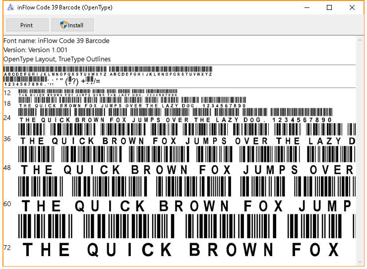 A Code 39 Barcode Font by inFlow Inventory - inFlow Inventory