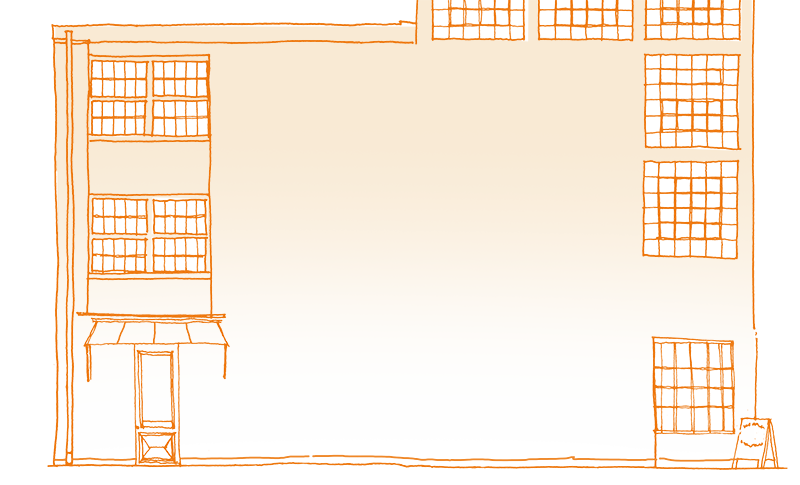 Drawing of a warehouse exterior