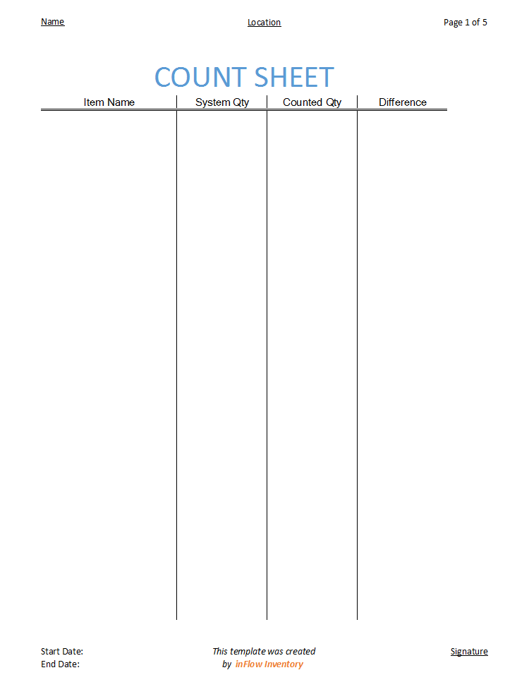 How To Use A Count Sheet To Check Inventory Inflow Inventory