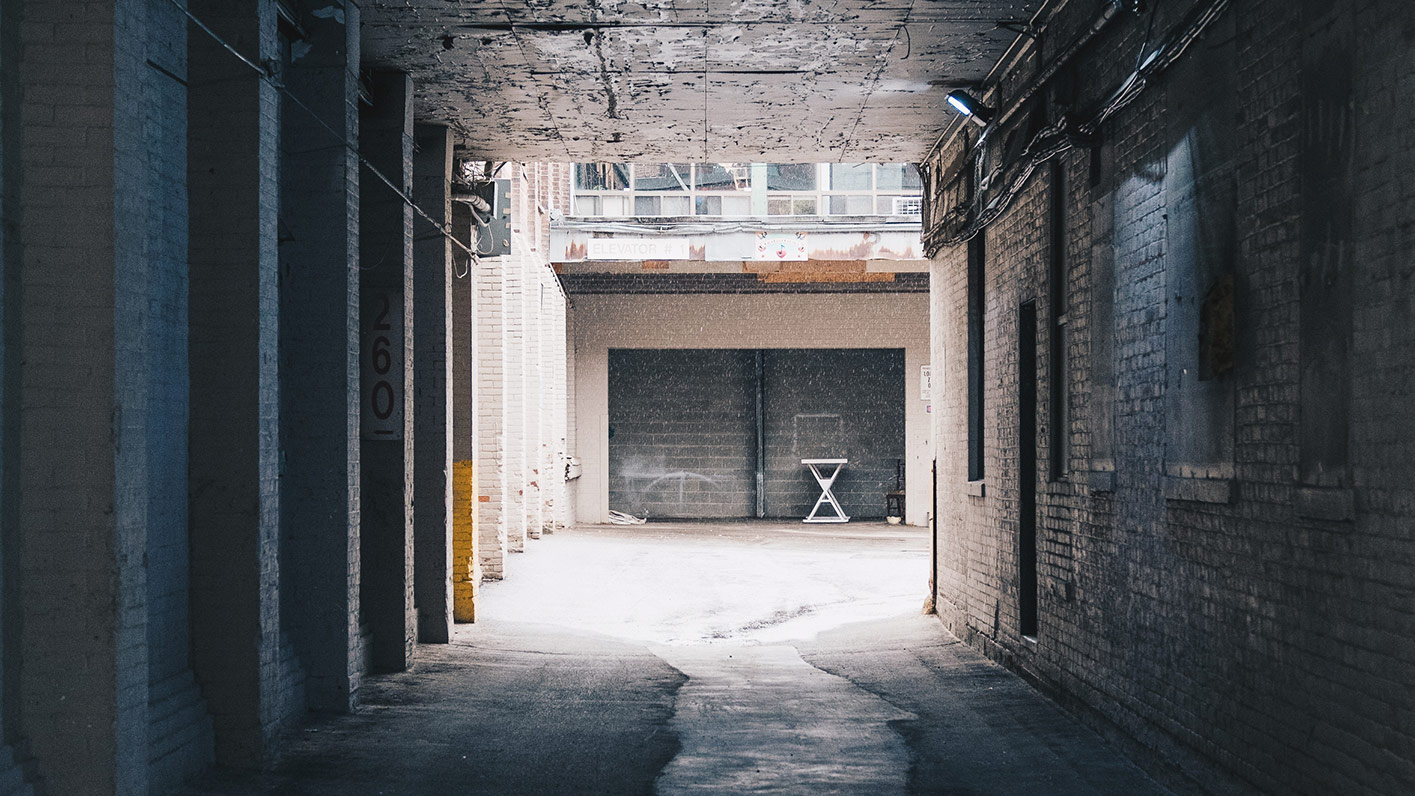 A picture of a warehouse entrance