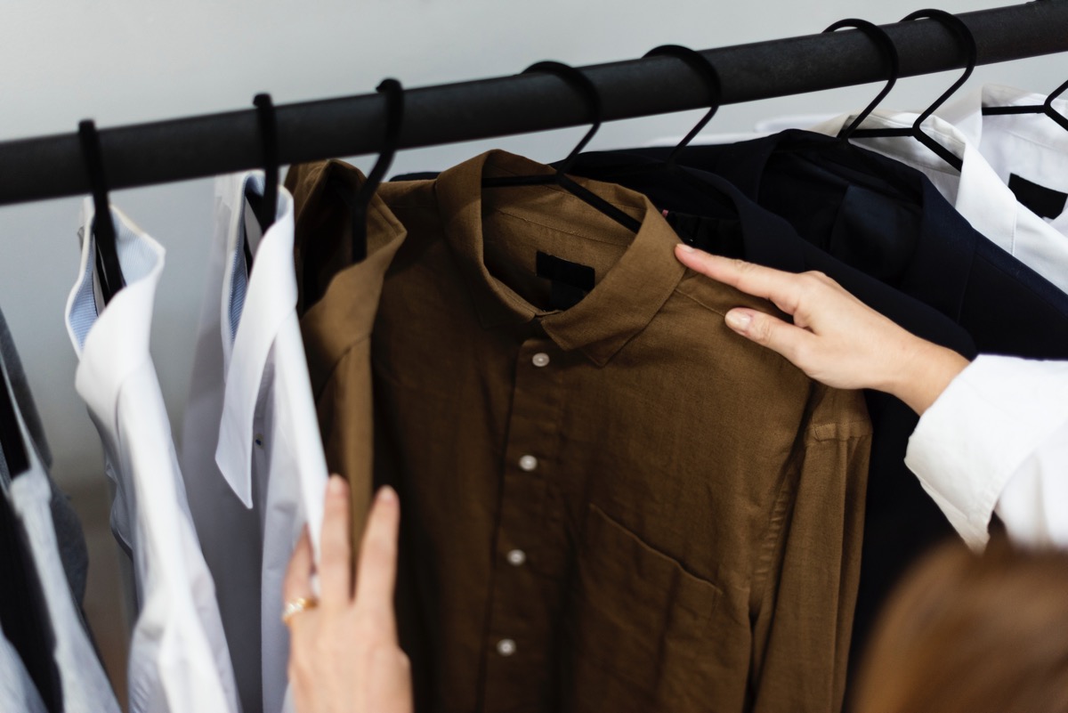 Photo of a shirt rack (credit to Rawpixel on Unsplash)